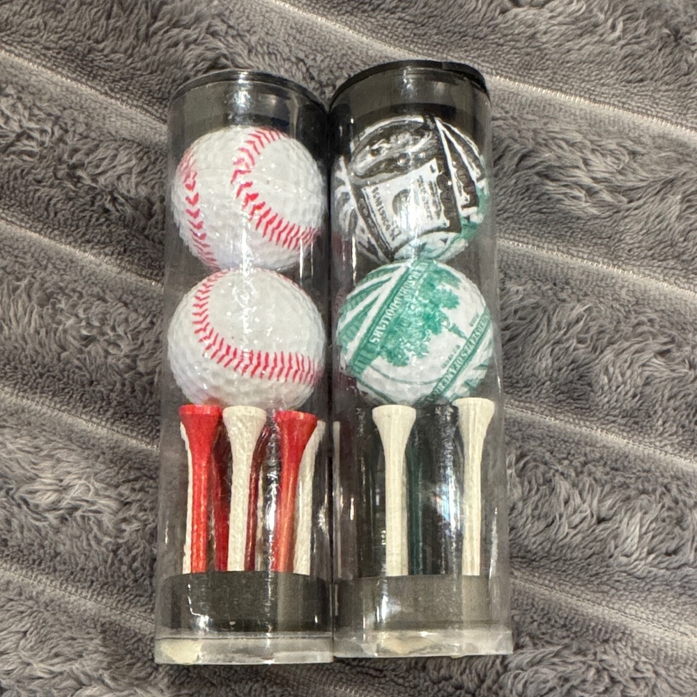 Set of Novelty Golf Balls and Tees